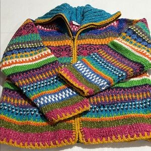 Colorful Striped Wool Knit Sweater